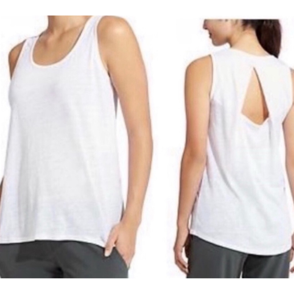 Athleta White Linen Newport Tank Size XXS